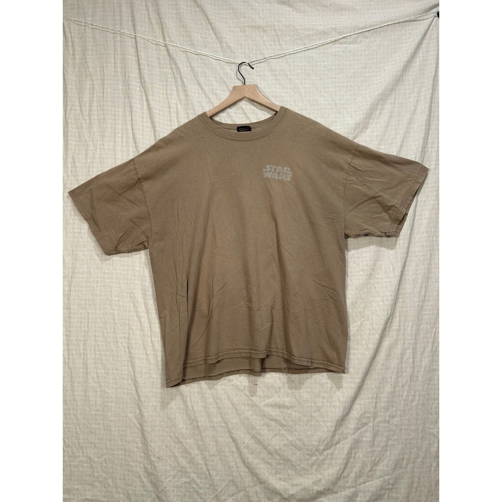 Star Wars Mens XXL Tan Graphic T-Shirt Short Sleeve Cotton Crewneck #2138